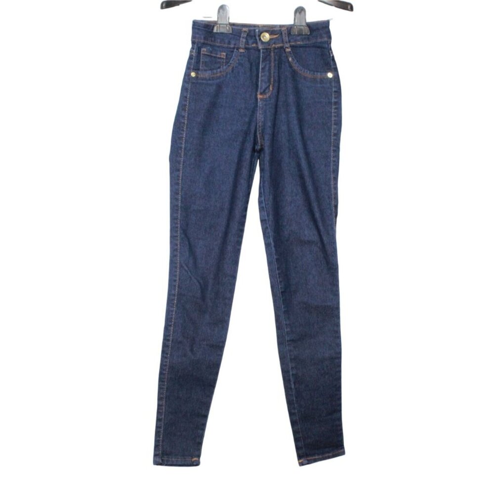 Human Body Jeans High Rise Solid Stretch Tapered Jeans Size 24